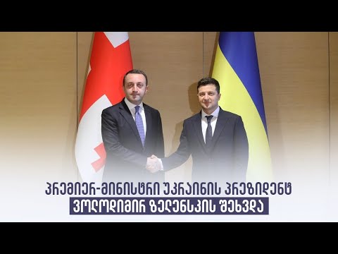 პრემიერ-მინისტრი უკრაინის პრეზიდენტ ვოლოდიმირ ზელენსკის შეხვდა